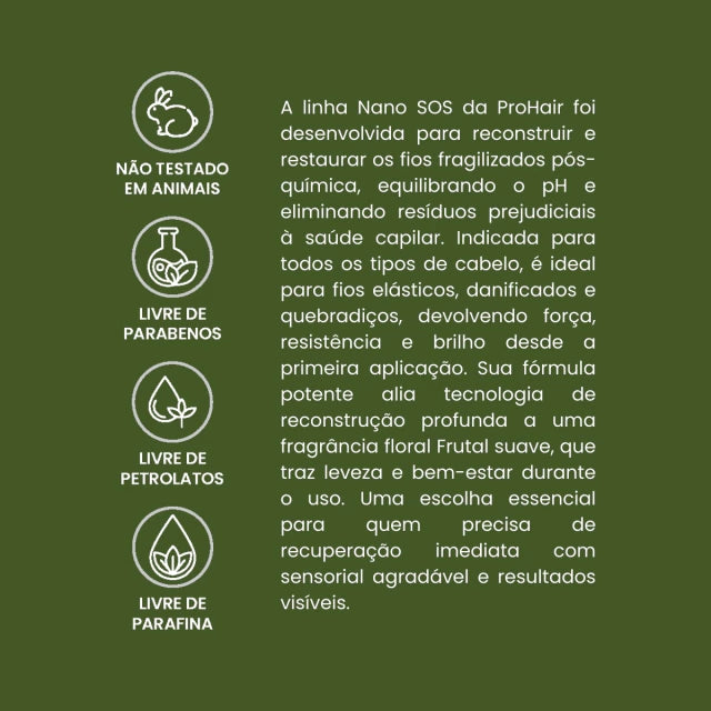 Kit Profissional de Reconstrução Nano S.O.S 2 Itens - Prohair
