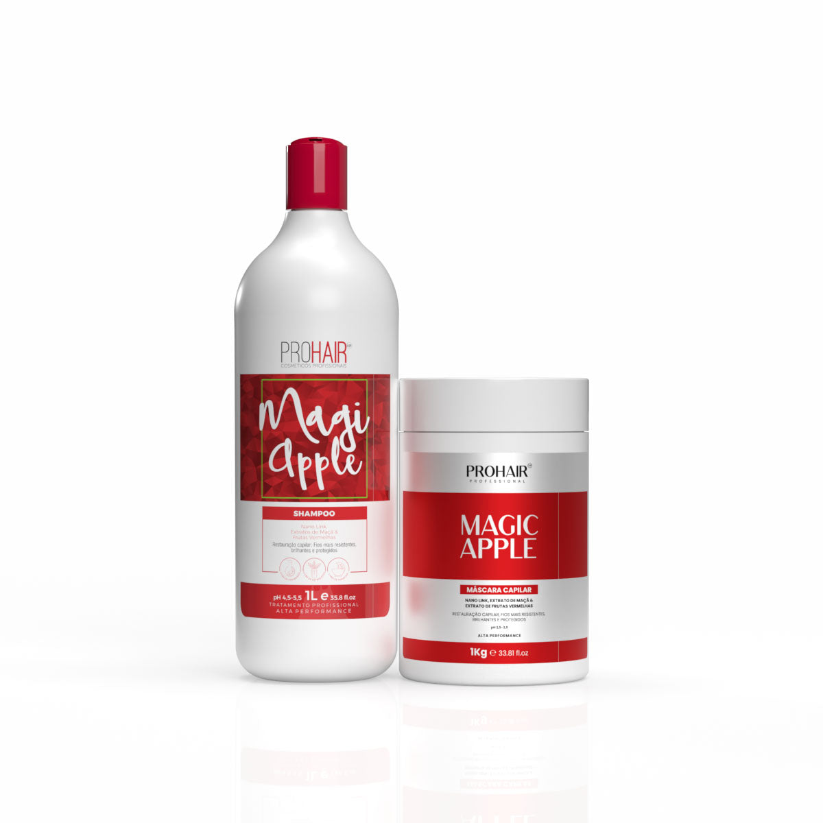 Kit Profissional Acidificante Magic Apple Shampoo e Máscara 1kg - Prohair