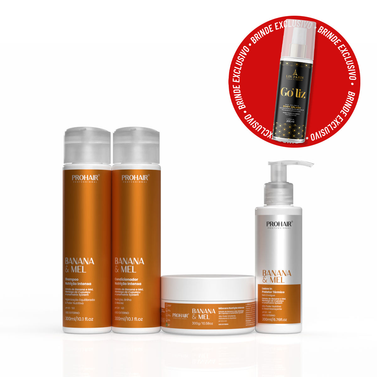 Kit Banana e Mel 4 Itens Home Care + Body Splash Inspiração Good Girl