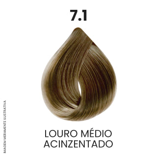 Coloração Profissional 60g Pro Color - 7.1 Louro Médio Acinzentado