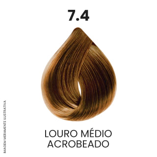 Coloração Profissional 60g Pro Color - 7.4 Louro Médio Acrobeado