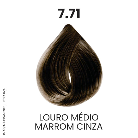 Coloração Profissional 60g Pro Color - 7.71 Louro Médio Marrom