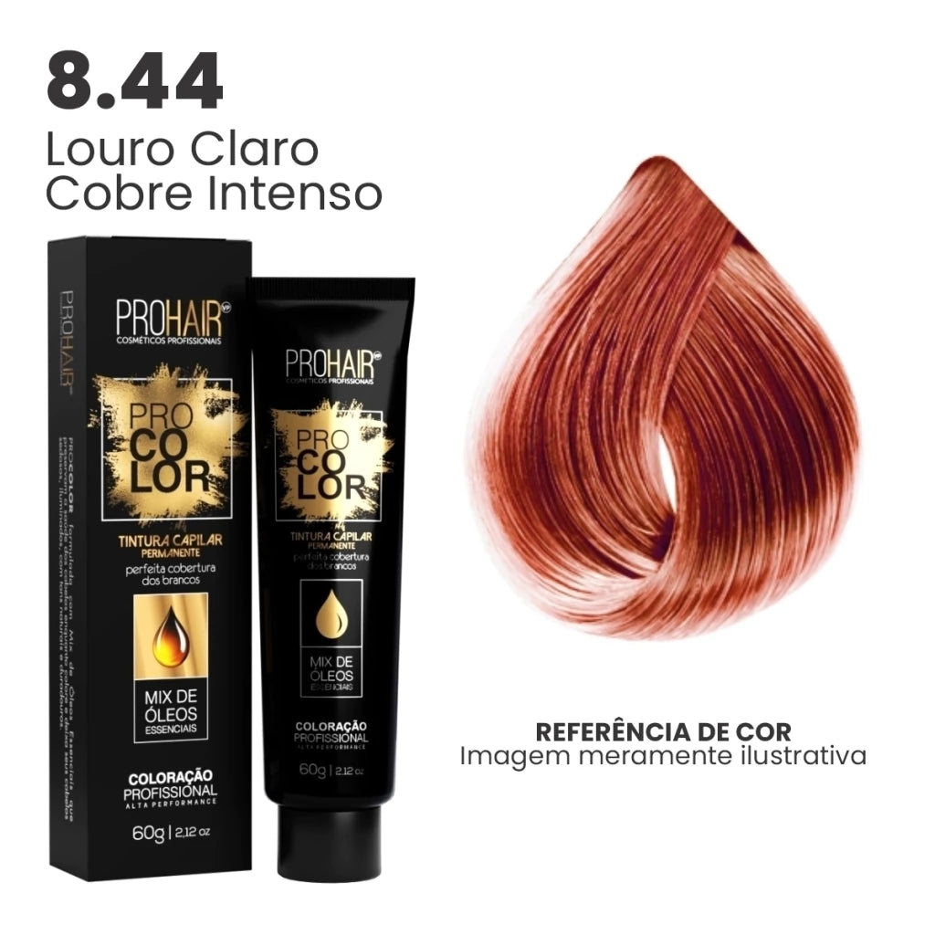 Coloração Profissional 60g Pro Color - 8.44 Louro Claro Cobre Intenso