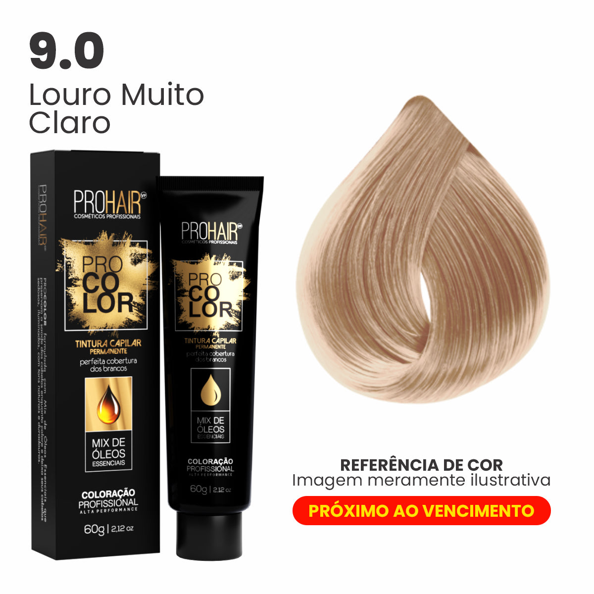 Coloração Profissional 60g Pro Color - 9.0 Louro Muito Claro