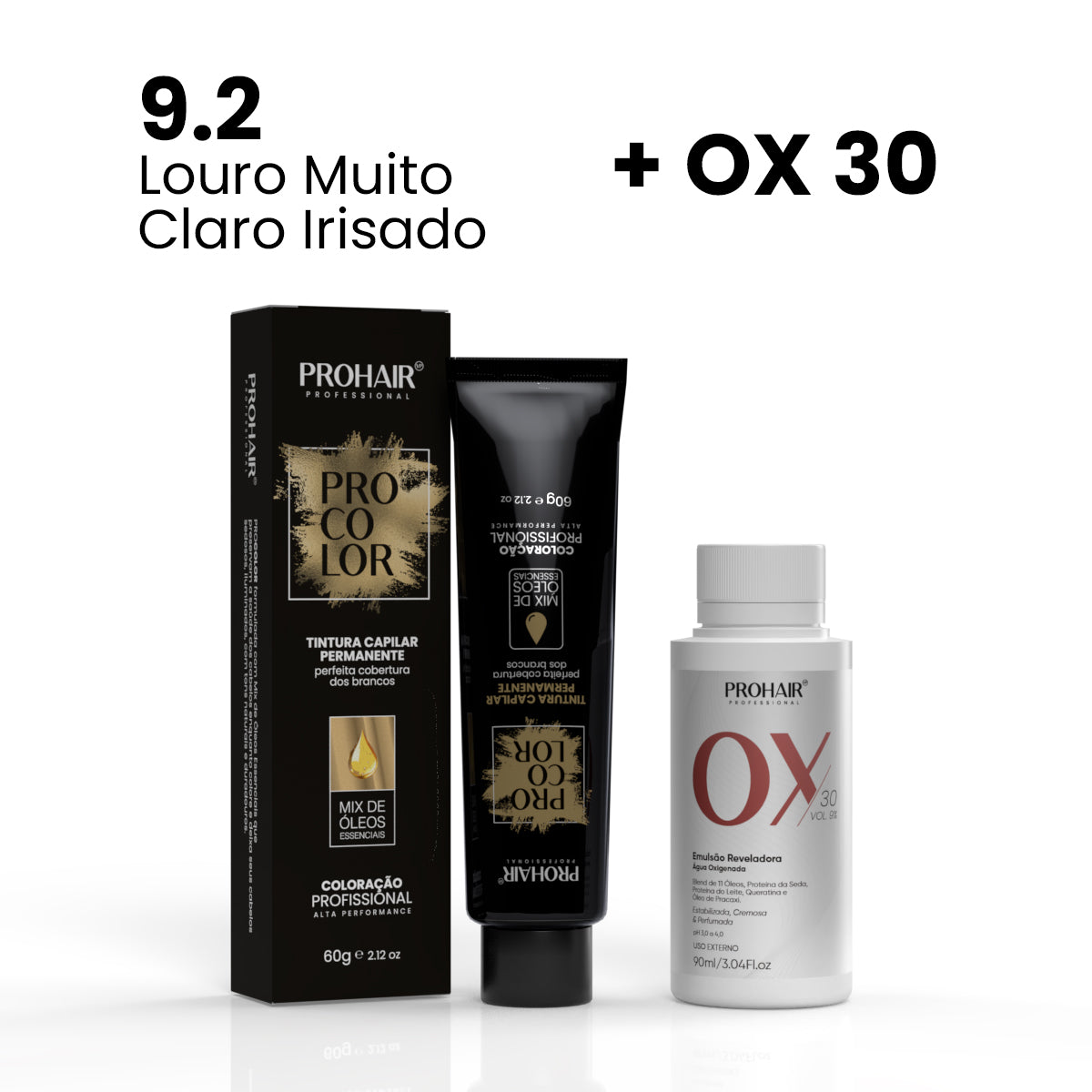 Coloração ProColor + Emulsão Reveladora 90mL - ProHair - 9.2 + Ox 30