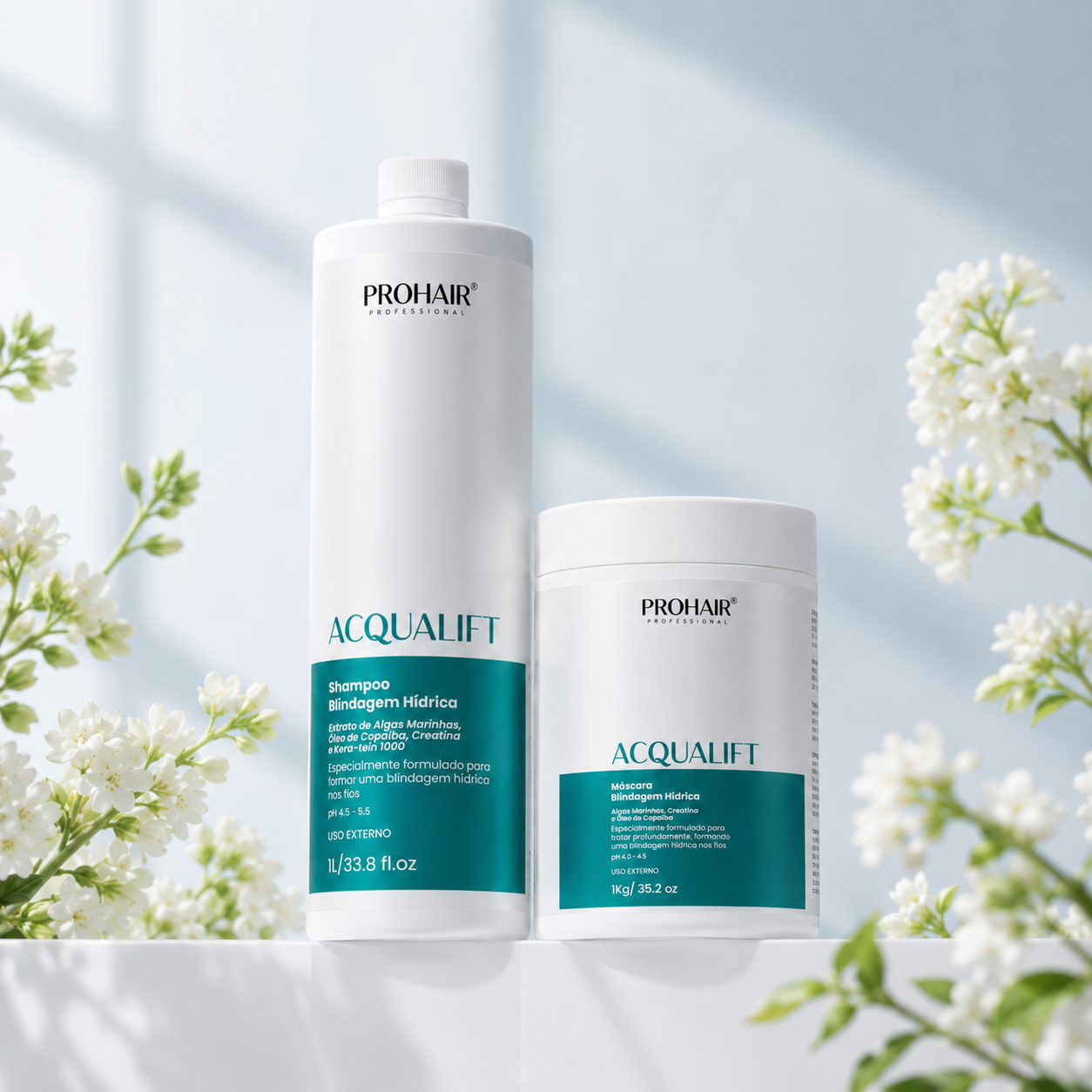 Kit Profissional de Hidroreconstrução Acqualift Shampoo e Máscara 1kg - Prohair