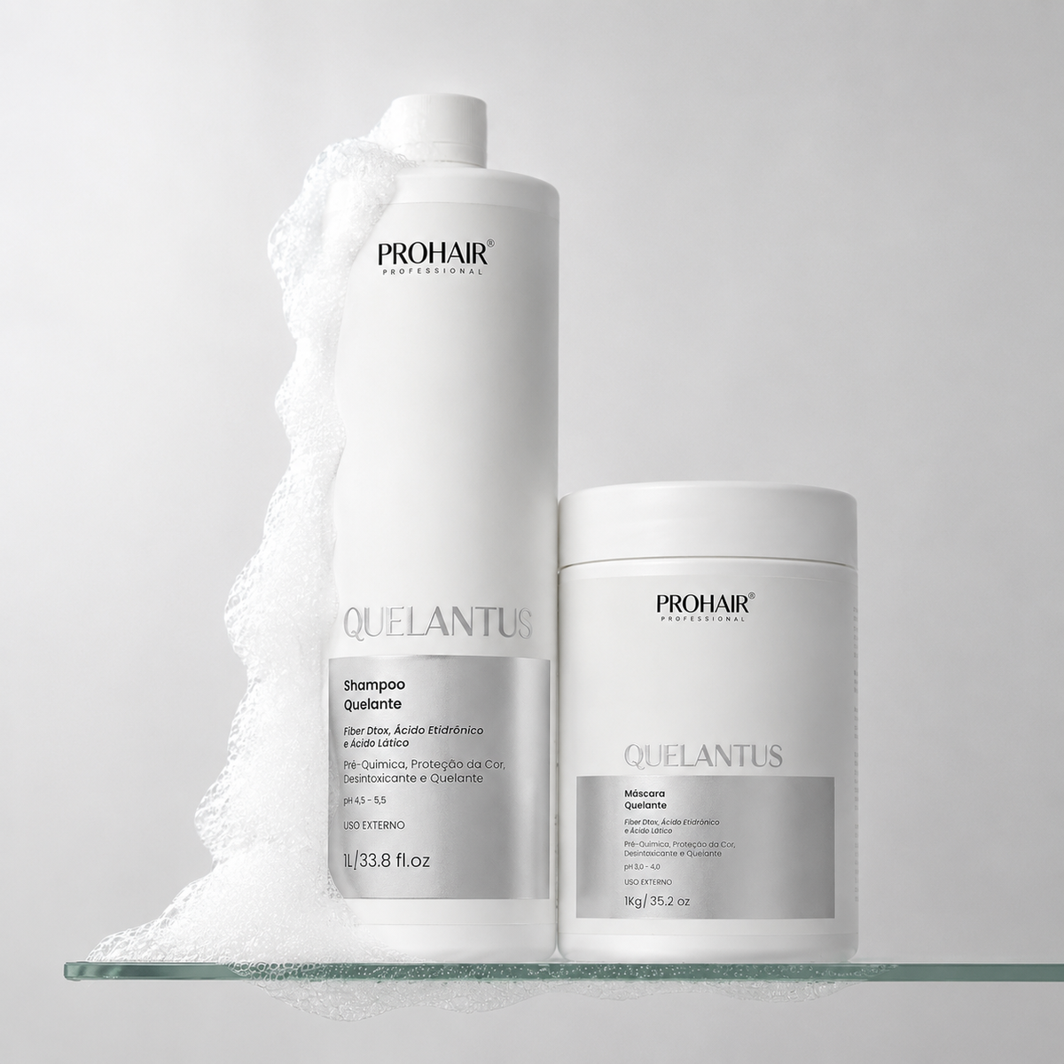 Kit Profissional Zero Metal Quelantus Shampoo e Máscara Quelantus 1KG - Prohair
