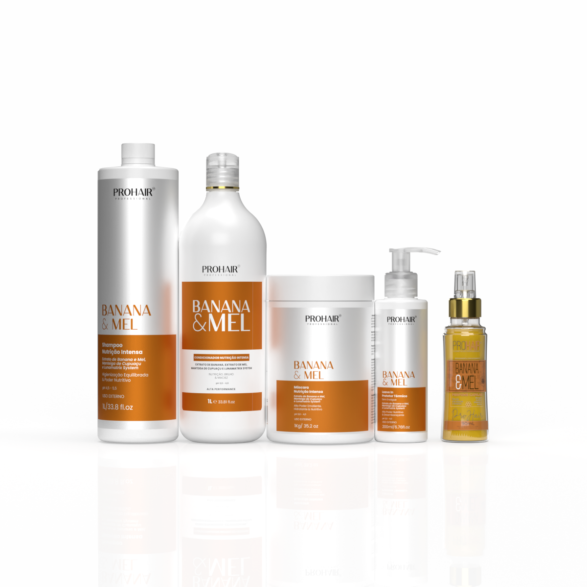 Kit Profissional de Nutrição Intensa Banana E Mel 5 itens- Prohair
