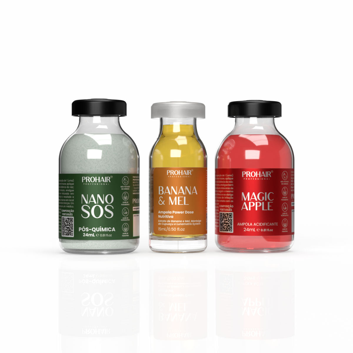 Kit 3 Ampolas Nutrição Profunda e Força Para Cabelos Danificados