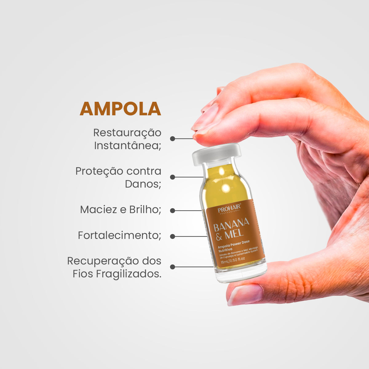 Ampola Capilar de Nutrição Intensa Banana e Mel 15mL - Prohair