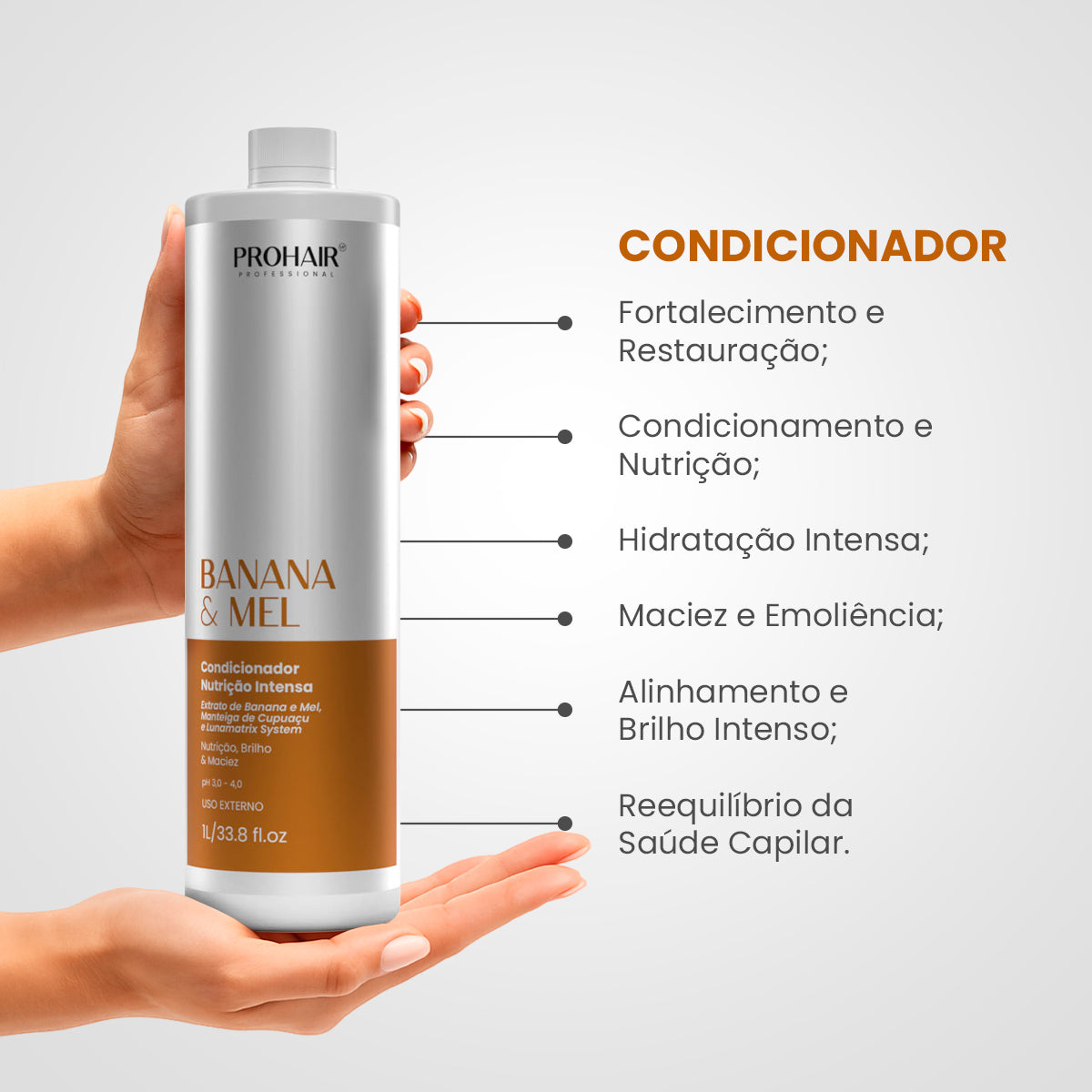 Condicionador de Nutrição Intensa Banana e Mel 1L - Prohair