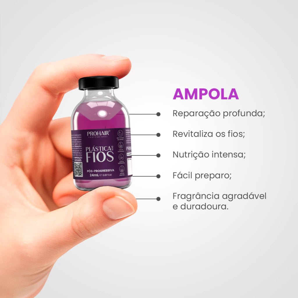 Ampola Pós Progressiva Plástica dos Fios 24mL - Prohair