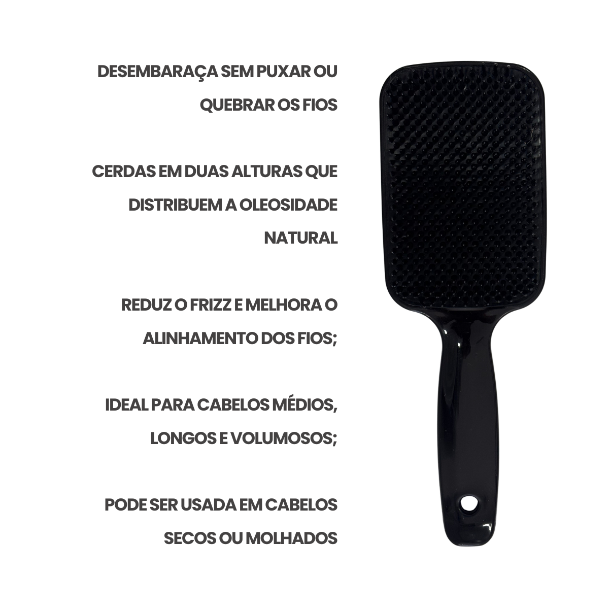 Escova Raquete Preta - Prohair