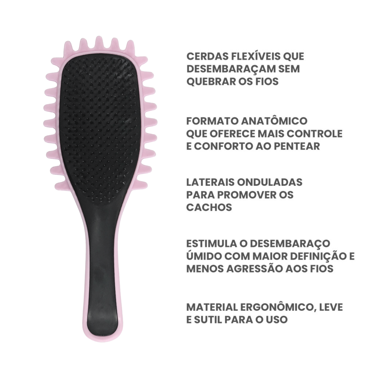 Escova Onda Para Definição de Cachos e Fitagens - Rose