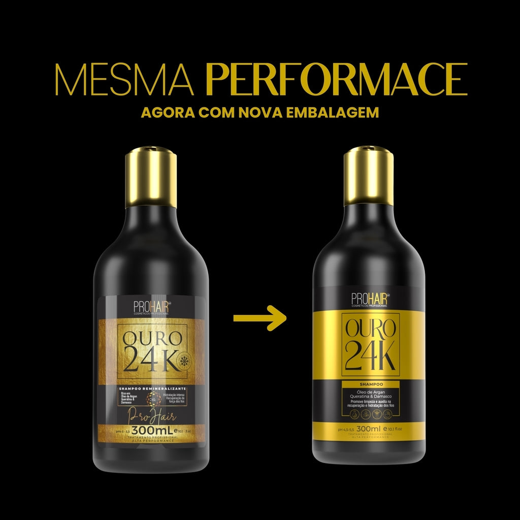 Shampo de Hidratação Ouro 24k 300mL - Prohair