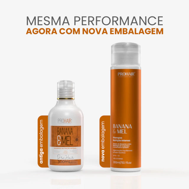 Shampoo de Nutrição Intensa Banana e Mel 300mL - Prohair