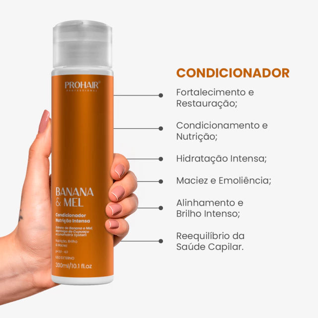Condicionador de Nutrição Intensa Banana e Mel 300mL - Prohair