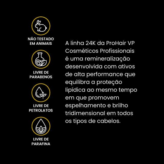 Restaurador de Hidratação Ouro 24K 45ml - Prohair