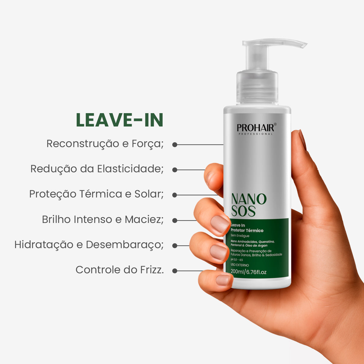 Leave In de Reconstrução Nano S.O.S 200mL - Prohair