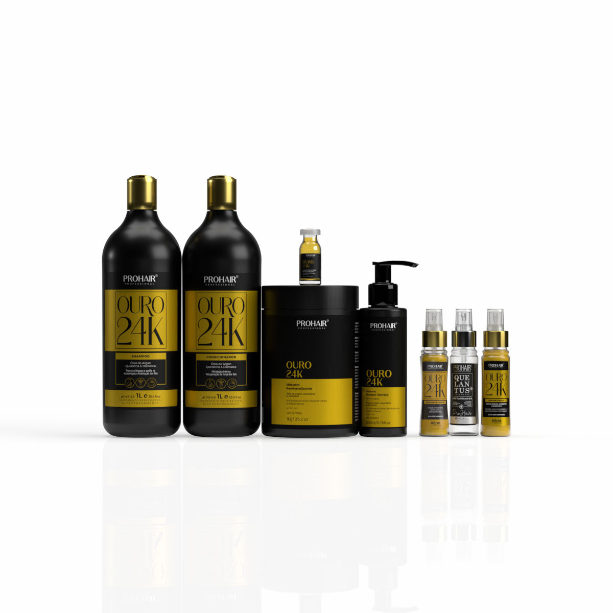 Kit Profissional de Hidratação Ouro 24K Completo - Prohair (Restaurador Quelantus)