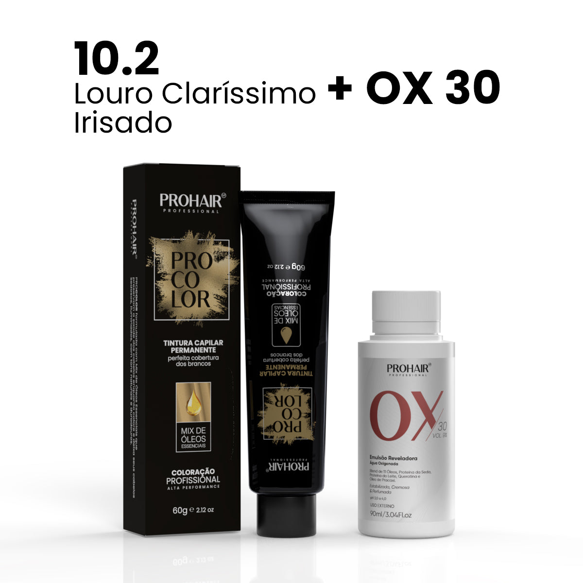 Coloração ProColor + Emulsão Reveladora 90mL - ProHair  - 10.2 + Ox 30