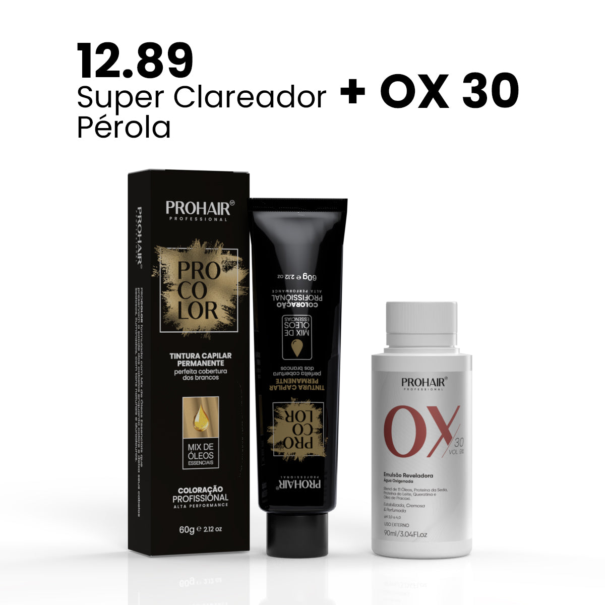Coloração ProColor + Emulsão Reveladora 90mL - ProHair  - 12.89 + Ox 30