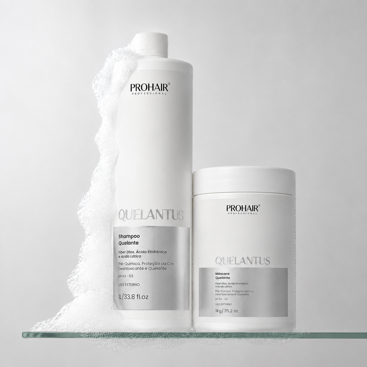 Kit Profissional Zero Metal Quelantus Shampoo e Máscara Quelantus 1KG - Prohair