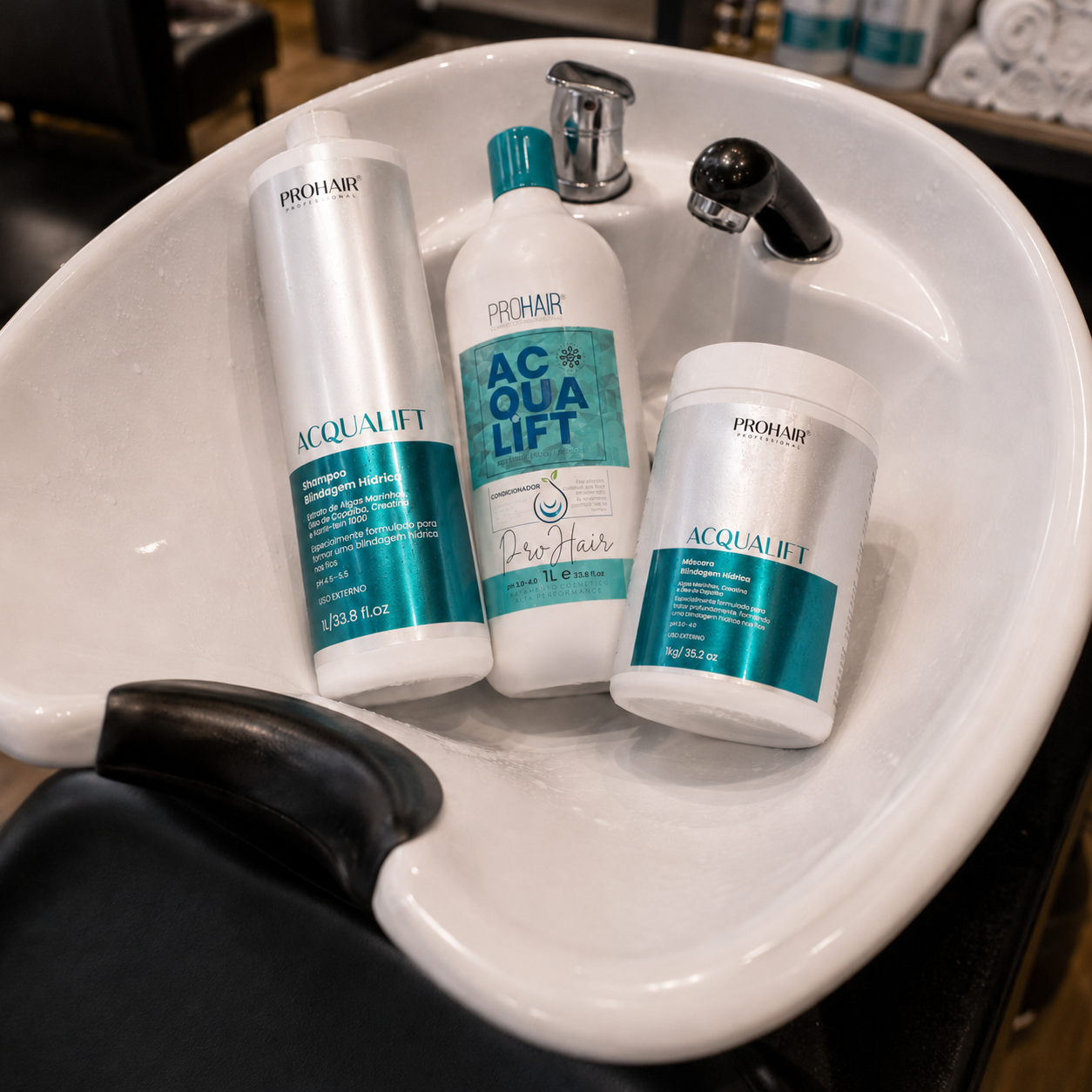 Kit Profissional de Hidroreconstrução Acqualift 3 Itens - Prohair