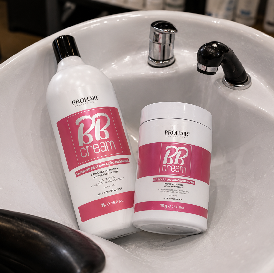 Kit Profissional BB Cream Shampoo e Máscara 1kg - Prohair