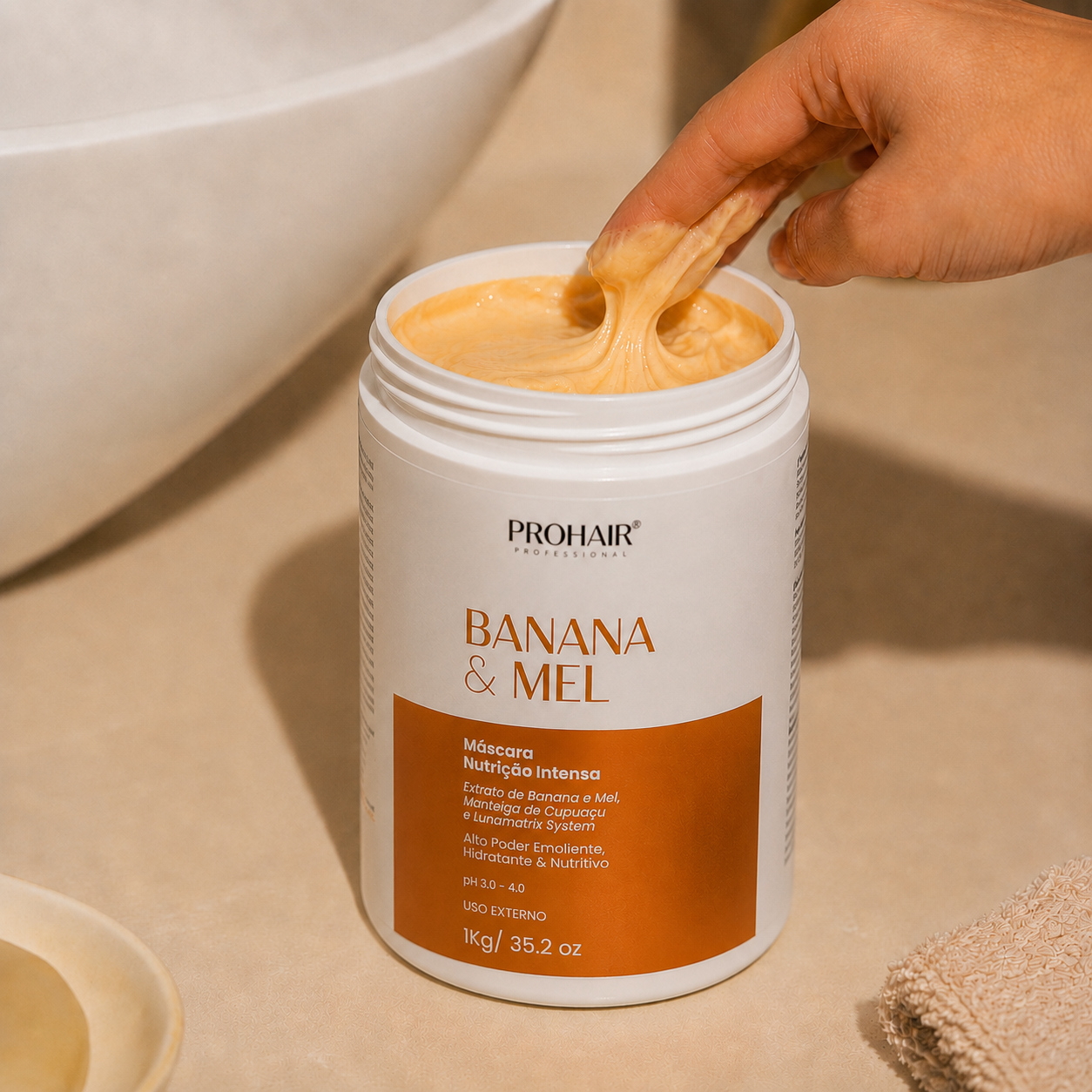 Máscara de Nutrição Intensa Banana e Mel 1kg - Prohair