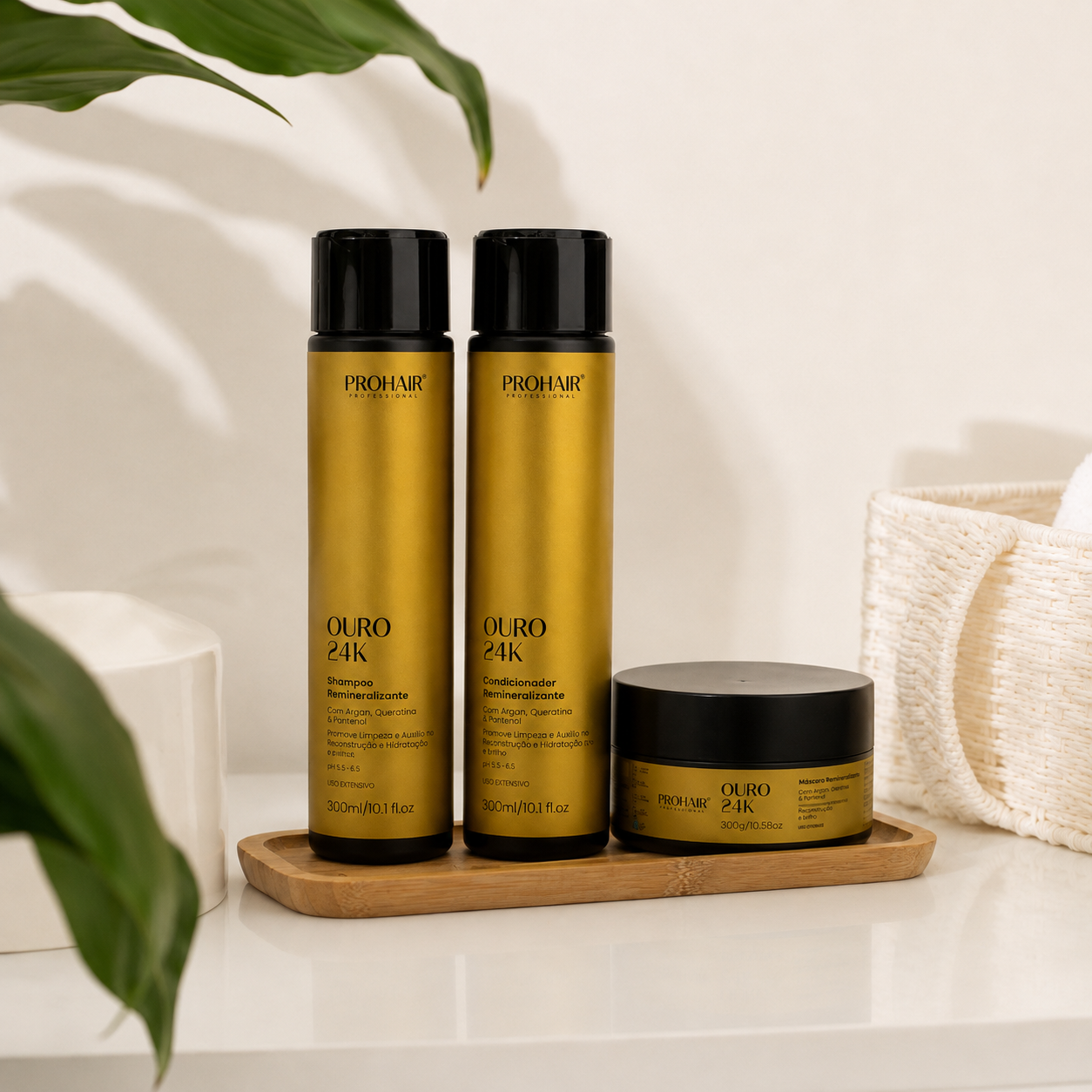 Kit Home Care de Hidratação Ouro 24K 3 Itens - Prohair