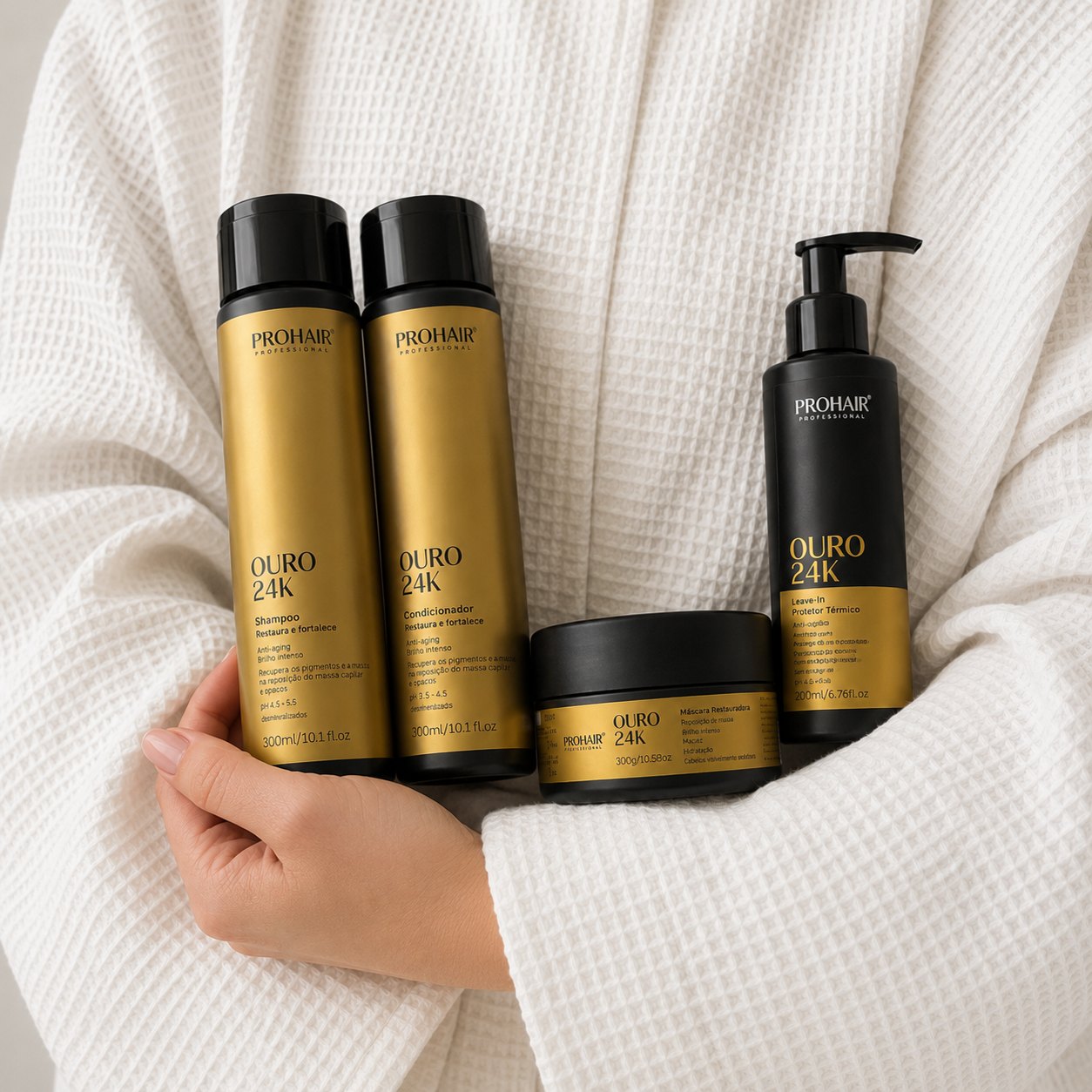 Kit Home Care de Hidratação Ouro 24K 4 Itens - Prohair