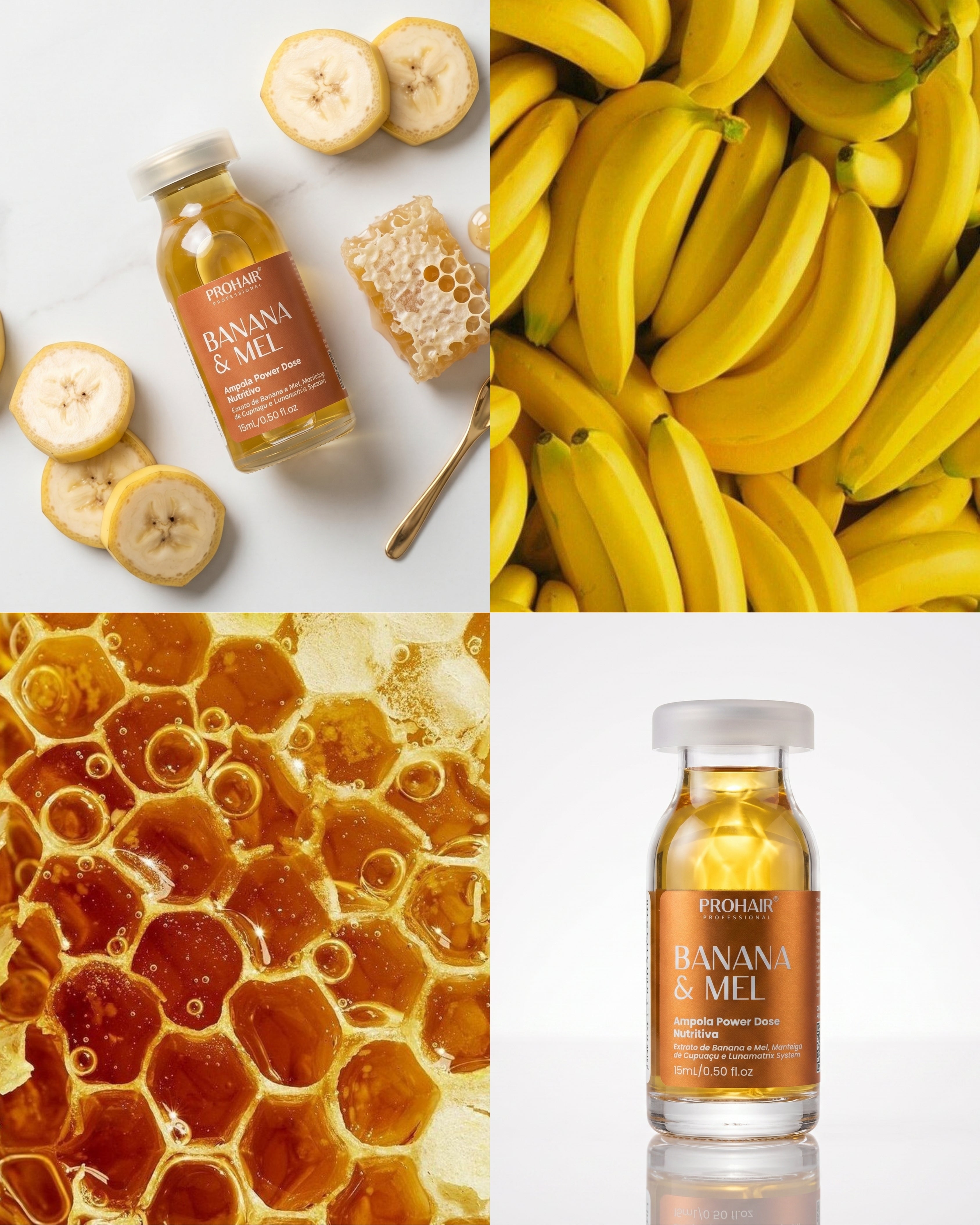 Ampola Capilar de Nutrição Intensa Banana e Mel 15mL - Prohair