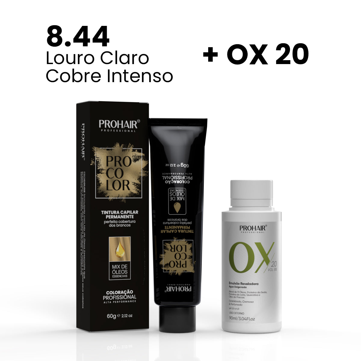 Coloração ProColor + Emulsão Reveladora 90mL - ProHair  - 8.44 + Ox 20