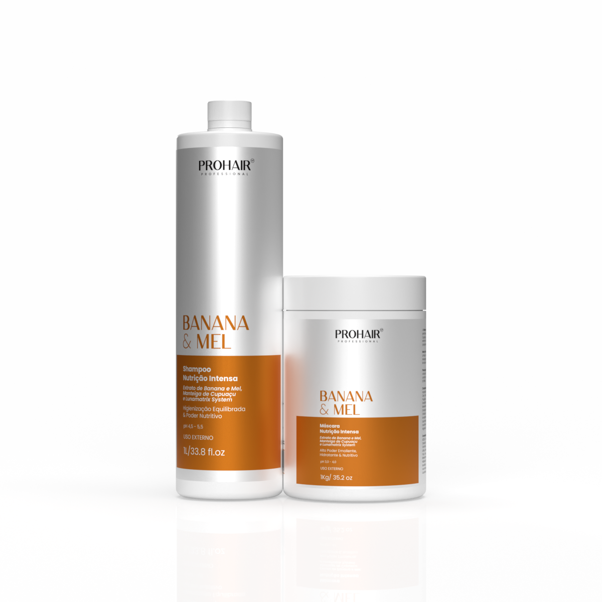 Kit Nutrição Intensa Banana E Mel Shampoo e Máscara 1Kg