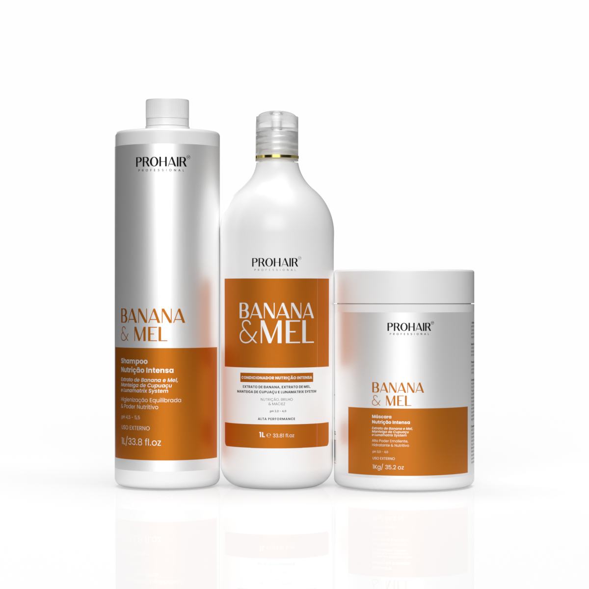 Kit Profissional de Nutrição Intensa Banana E Mel 3 itens- Prohair