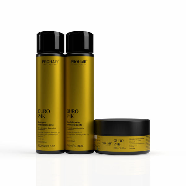 Kit Home Care de Hidratação Ouro 24K 3 Itens - Prohair