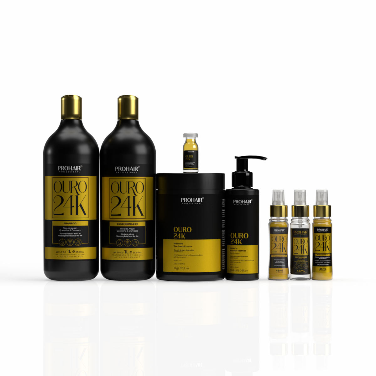 Kit Profissional de Hidratação Ouro 24K Completo - Prohair