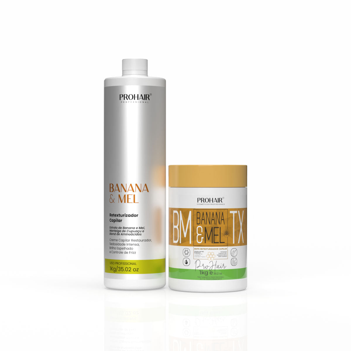 Kit Retexturizador Banana e Mel 1kg + Botox Banana e Mel 1kg