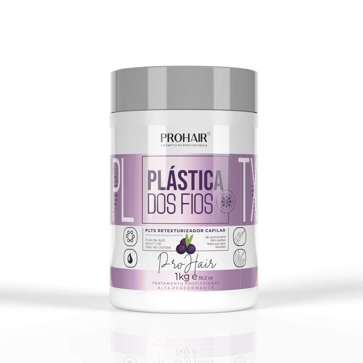 PLTX Anti-Frizz Plástica dos Fios 1Kg