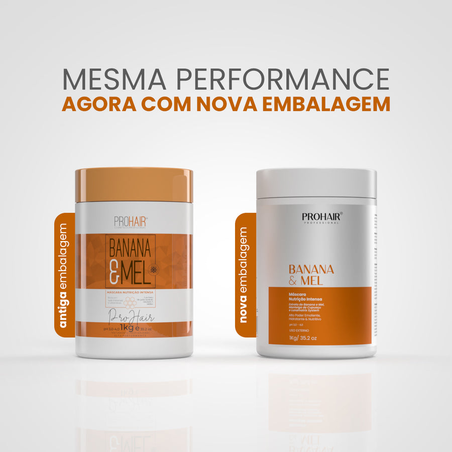 Máscara de Nutrição Intensa Banana e Mel 1kg - Prohair Cosméticos