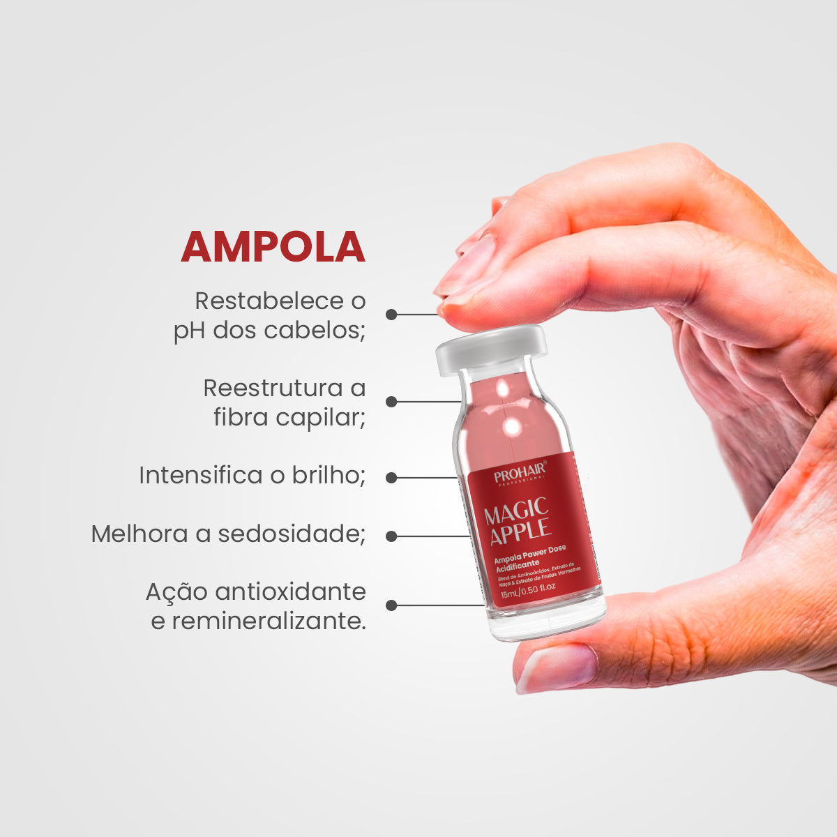 Ampola Acidificante Magic Apple 15mL - Prohair