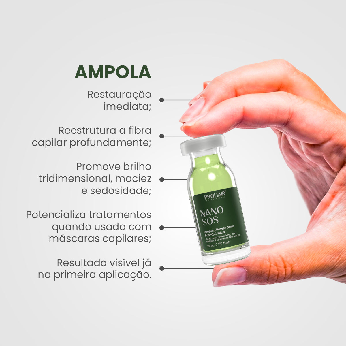 Ampola de Reconstrução Nano S.O.S 15mL - Prohair