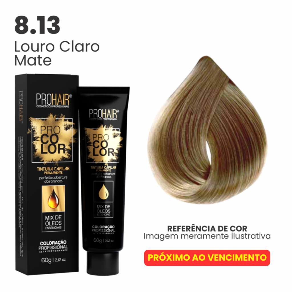 Coloração Profissional 60g Pro Color - 8.13 Louro Claro Mate