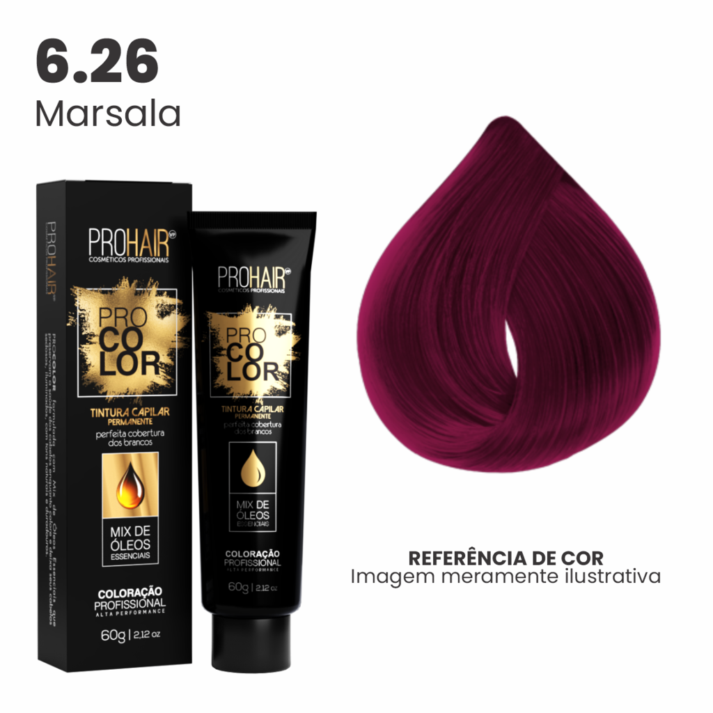Coloração Profissional 60g Pro Color - 6.26 Marsala
