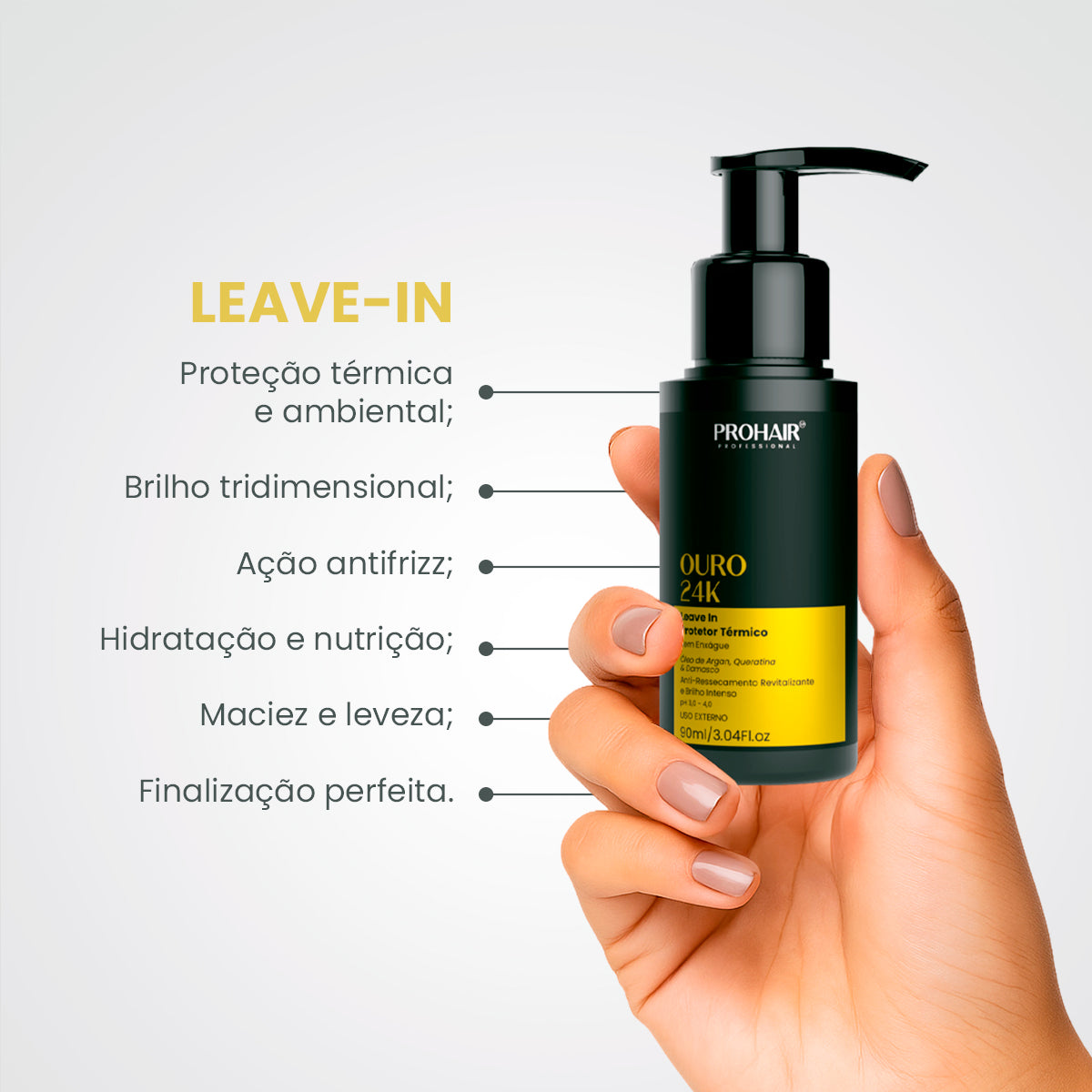 Leave In de Hidratação Ouro 24K 90ml - Prohair