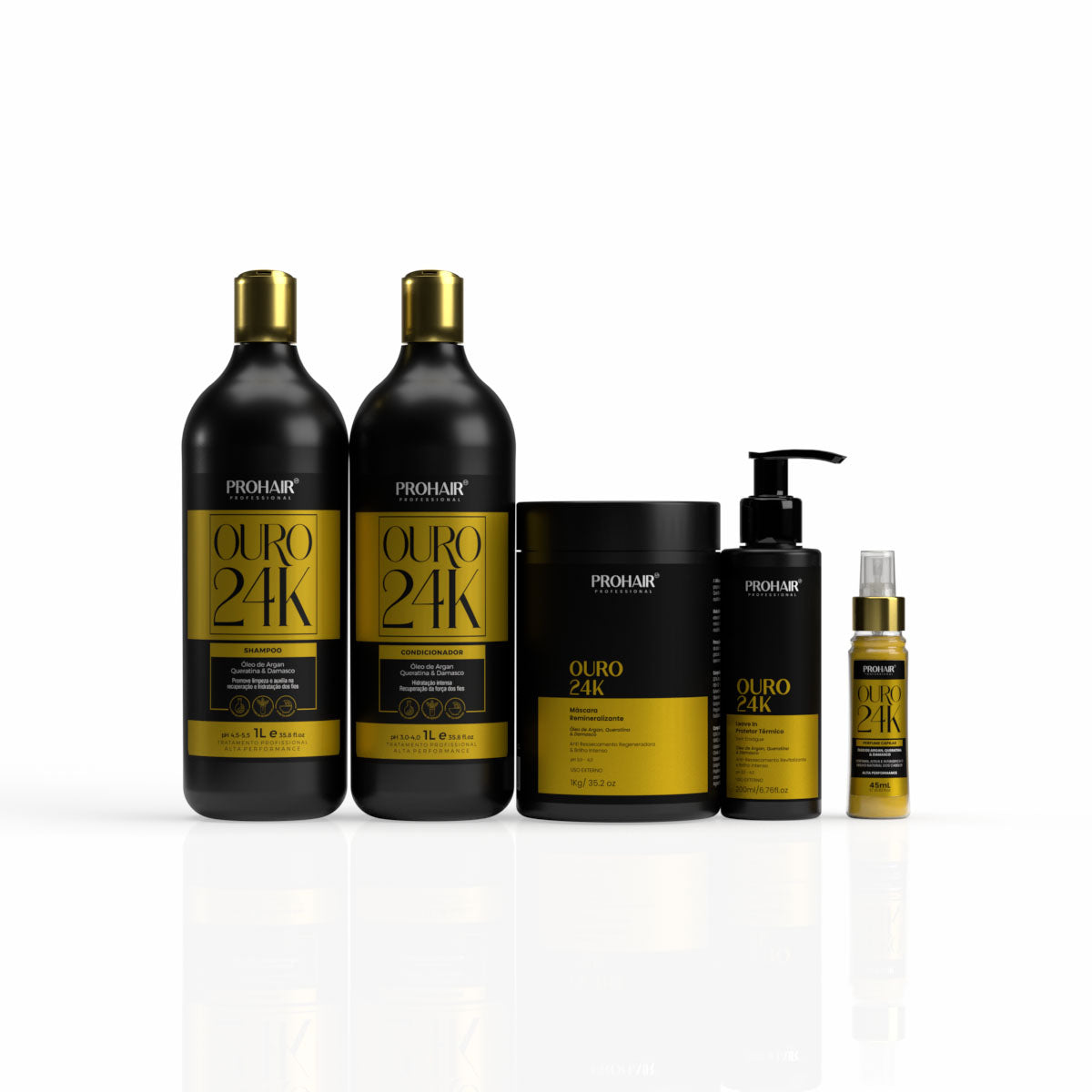 Kit Profissional de Hidratação Ouro 24K 5 itens - Prohair