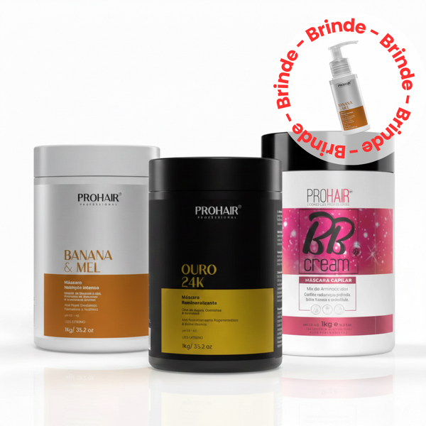 Kit Cronograma Capilar Hidratação, Nutrição e Reconstrução 1KG - Prohair