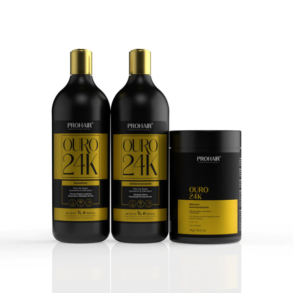 Kit Profissional de Hidratação Ouro 24K 3 itens - Prohair