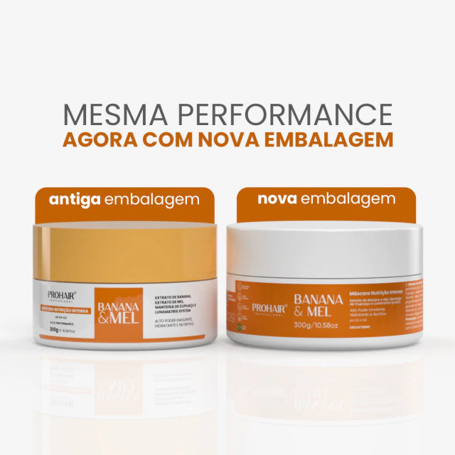 Máscara de Nutrição Intensa Banana e Mel 300g - Prohair
